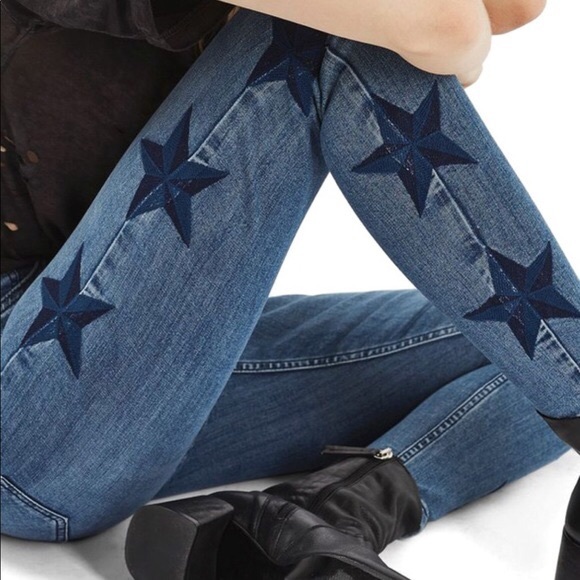 Topshop Denim - Topshop Jamie Moto Star Jeans High-Rise RARE